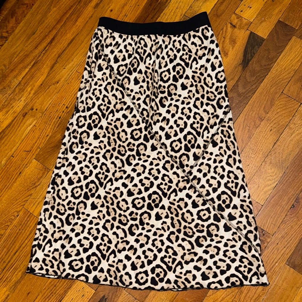 ATM leopard satin skirt